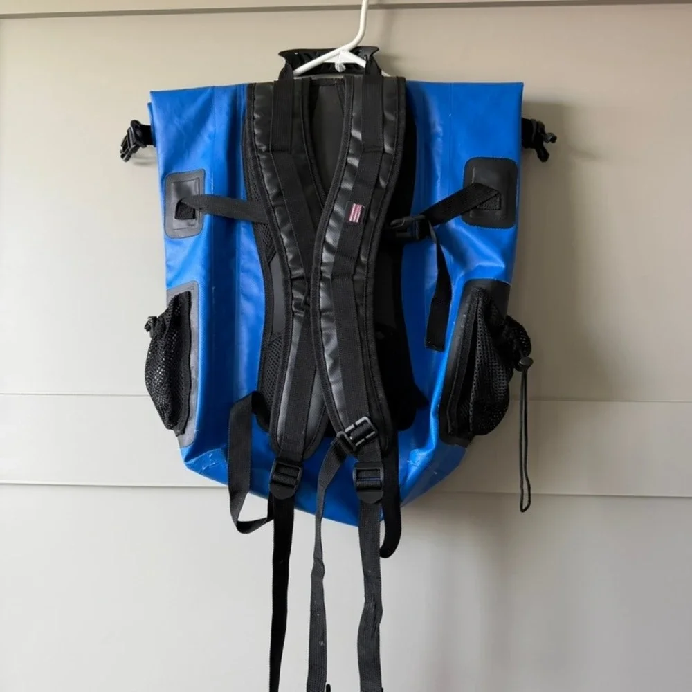 Purebred Fisherman Waterproof Roll Top Dry Bag Backpack Blue Fishing Hawaii